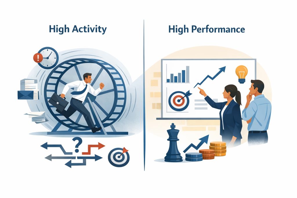 Illustration showing a leadership team developing business negotiation skills by establishing negotiation boundaries, authority levels and non-negotiable standards, reducing owner dependency while strengthening commercial judgement and organisational capability.